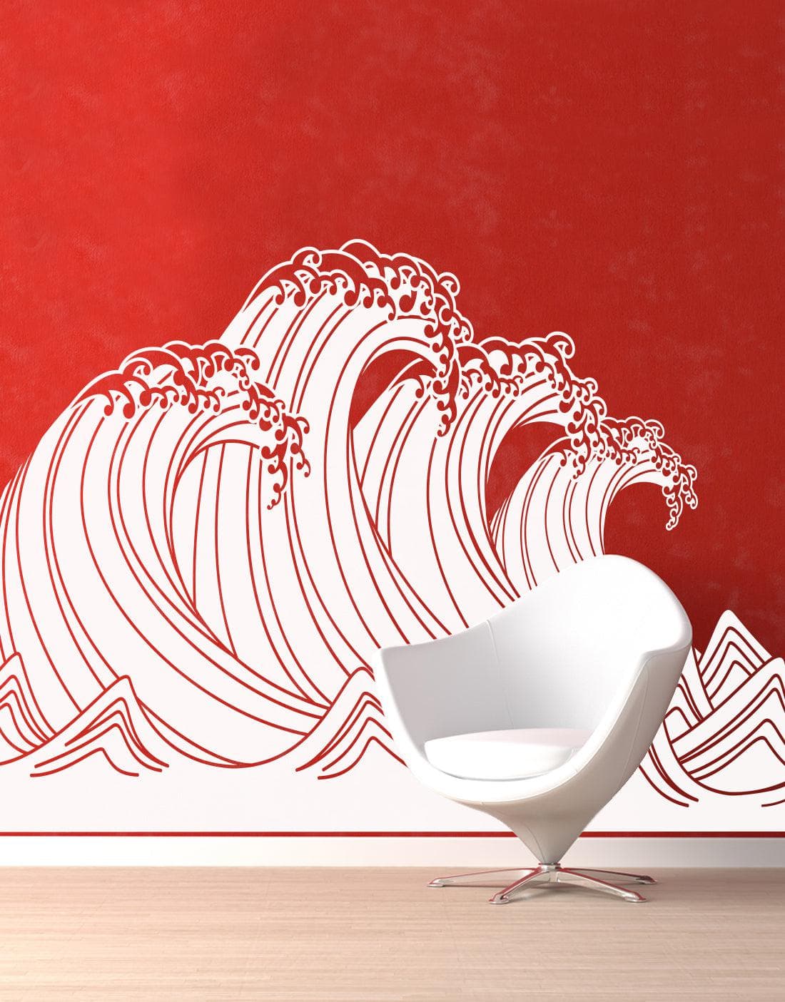 Japanese Typhoon Wave Abstract Vinyl Wall Decal Sticker #6110
