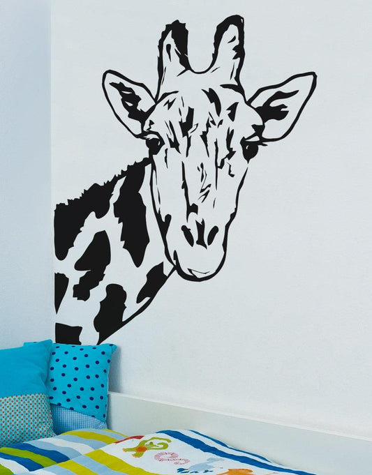 Giraffe Face Vinyl Wall Decal Sticker #6012