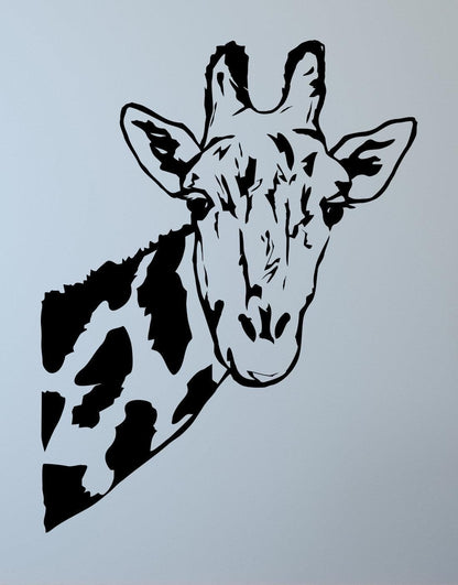 Giraffe Face Vinyl Wall Decal Sticker #6012