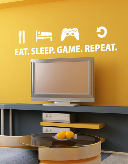 Eat Sleep Game Repeat Gamer Wall Decal Quote. #6123