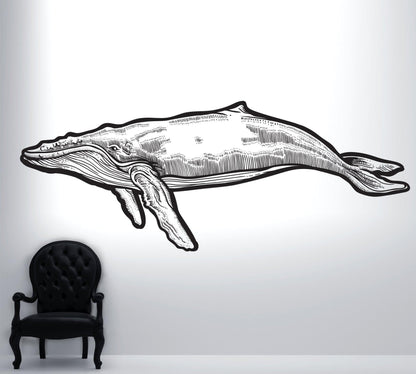 Large Humpback Whale Wall Decal Sticker. #6147