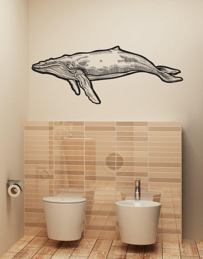 Large Humpback Whale Wall Decal Sticker. #6147