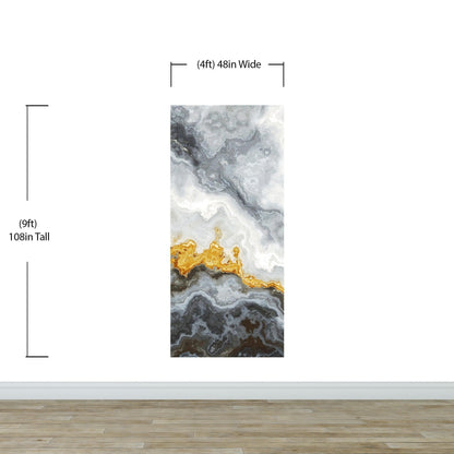 Gray and Gold Marble Stone Quartz Mural Wall Sticker #6190
