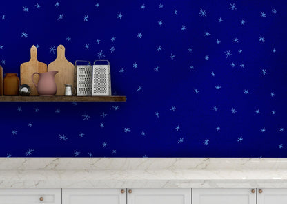 Starry Night on a Deep Blue Midnight Sky Wall Mural Decal. #6198