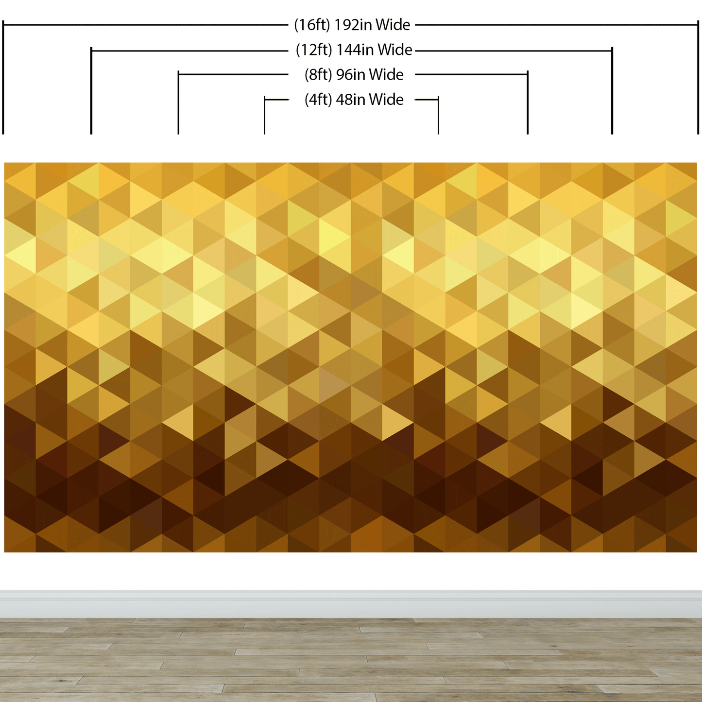 Gold Poly Triangle Geometric Elegant Peel and Stick Wallpaper | Removable Wall Mural #6209