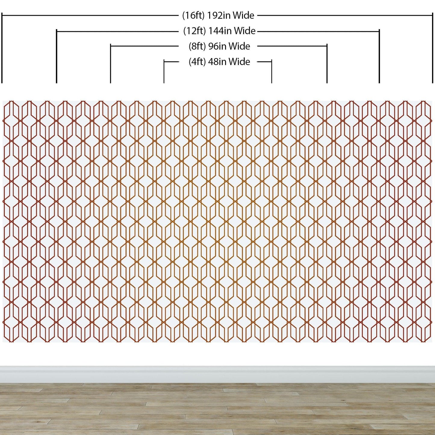 Modern Geometric Shape 3D Hexagon Bronze Lines Peel and Stick Wallpaper | Removable Wall Mural #6213