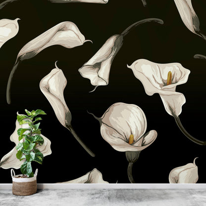 Elegant Rustic Tulip Flower Peel and Stick Wallpaper | Removable Wall Mural #6216