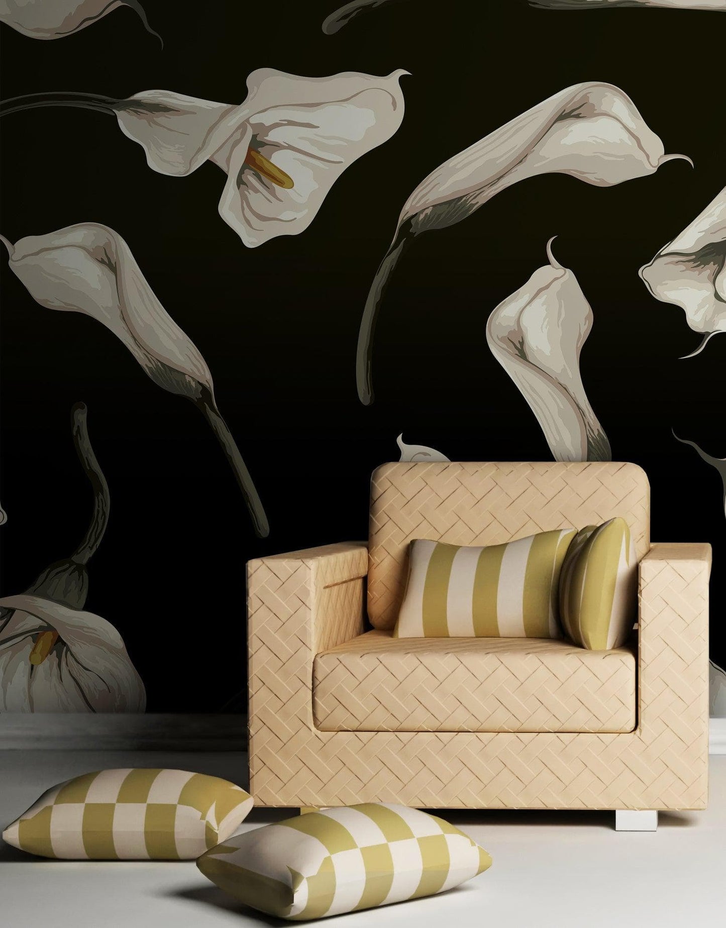 Elegant Rustic Tulip Flower Peel and Stick Wallpaper | Removable Wall Mural #6216
