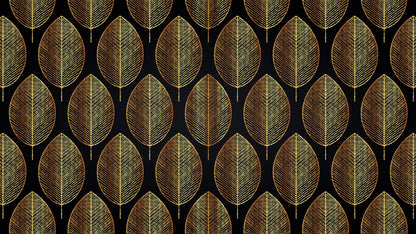 Gold Leave Autumn Pattern Peel and Stick Wallpaper | Removable Wall Mural #6217