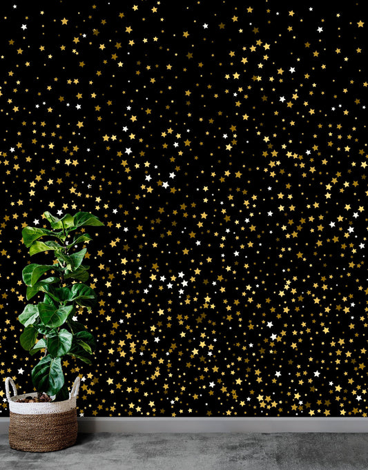 Gold Starry Night Mural #6226