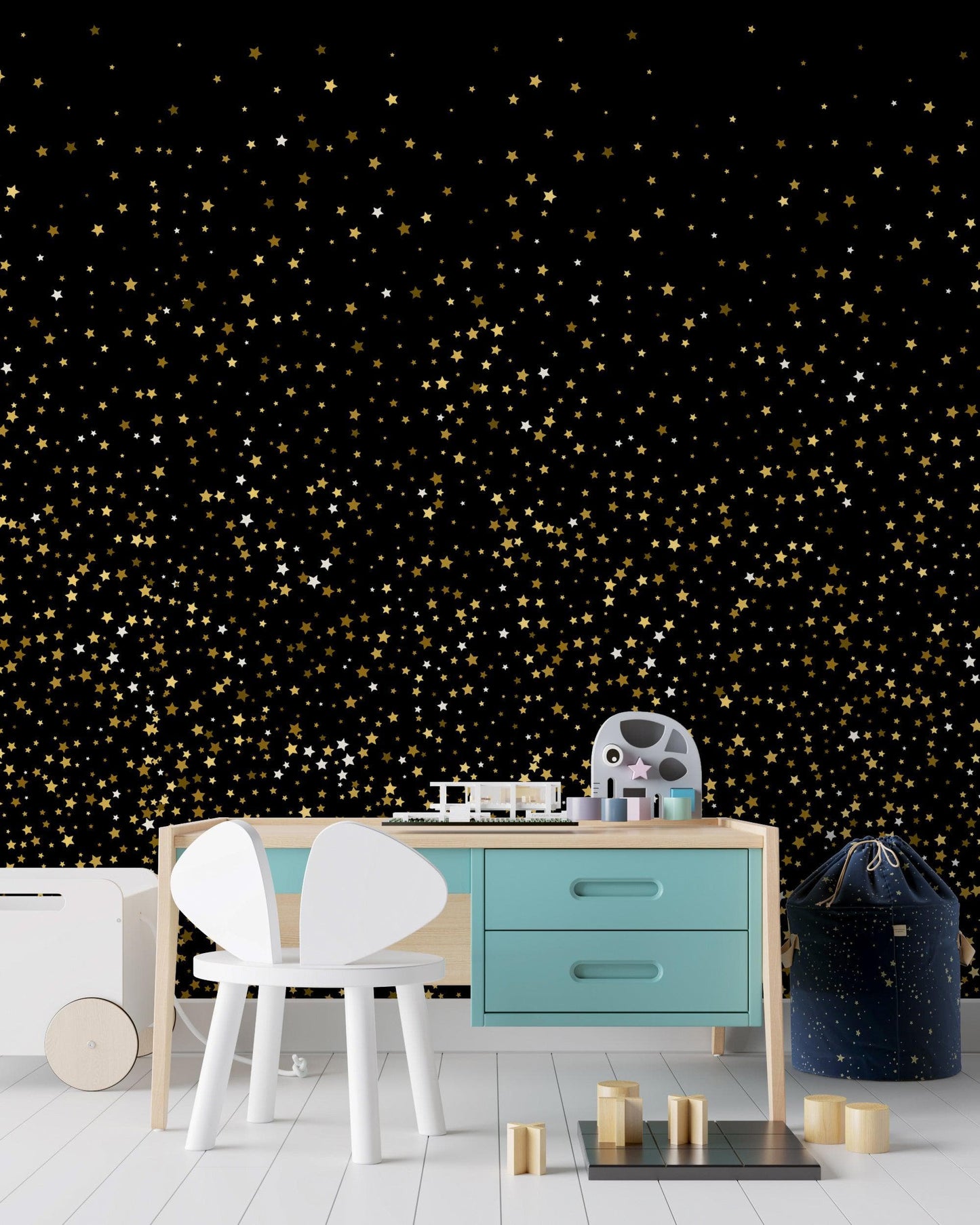 Gold Starry Night Mural #6226