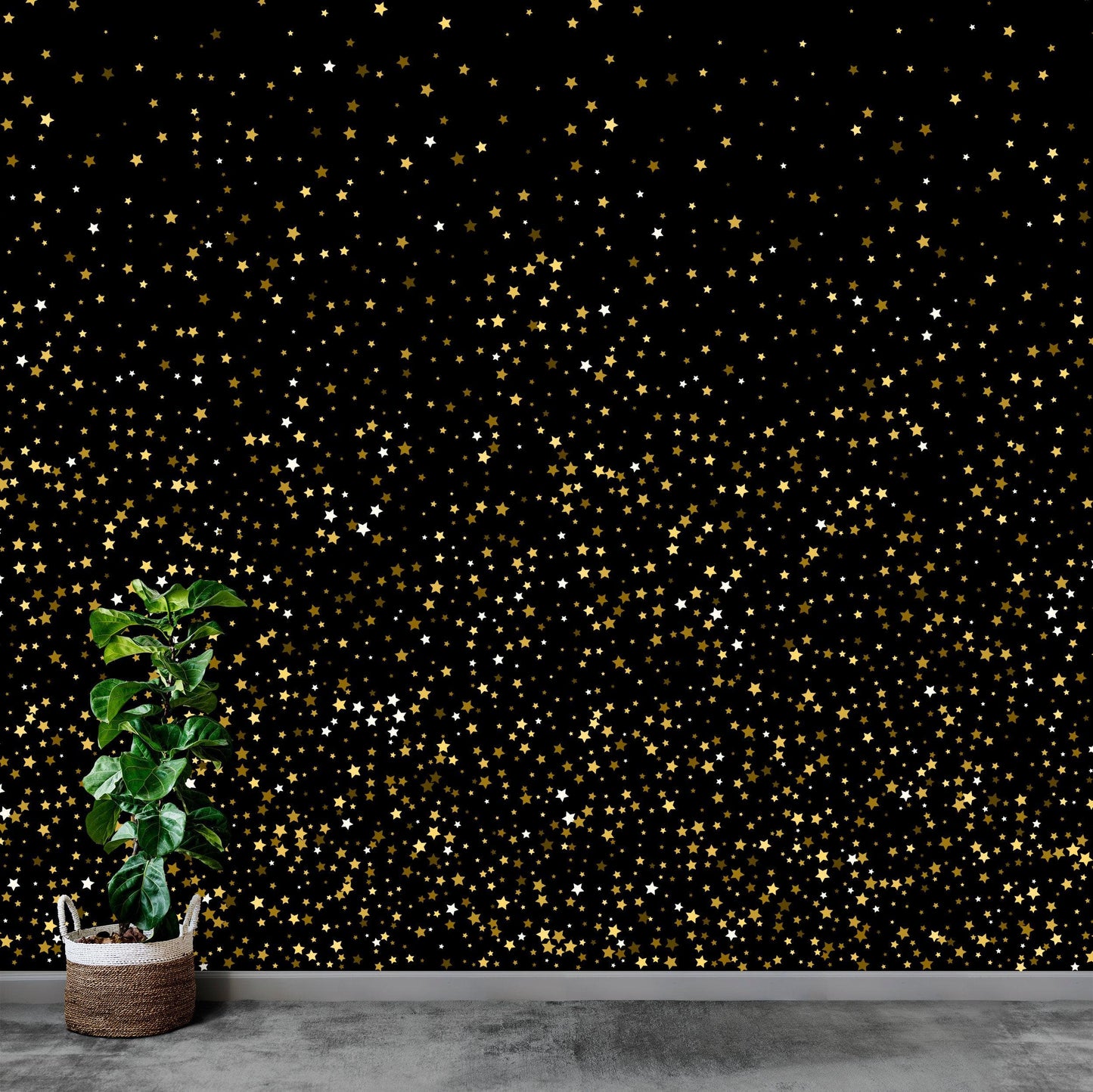 Gold Starry Night Mural #6226