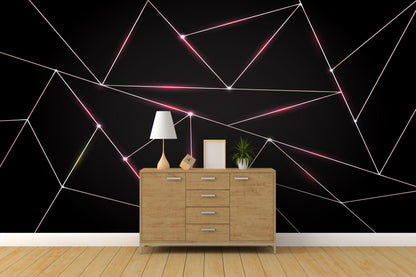 Luxury Polygonal Triangle Pattern Lines Shape. Peel and Stick Wall Mural. #6251