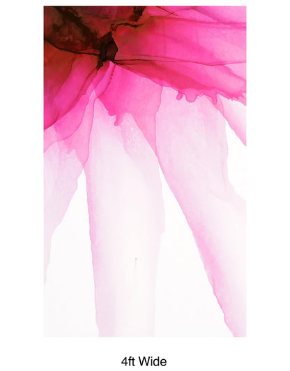 Pink Flower Watercolor Alcohol Ink Stain Abstract Design. Peel and Stick Wall Mural. #6252