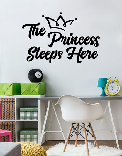 The Princess Sleeps Here Quote Wall Decal. #6254