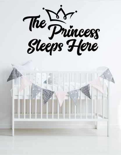 The Princess Sleeps Here Quote Wall Decal. #6254