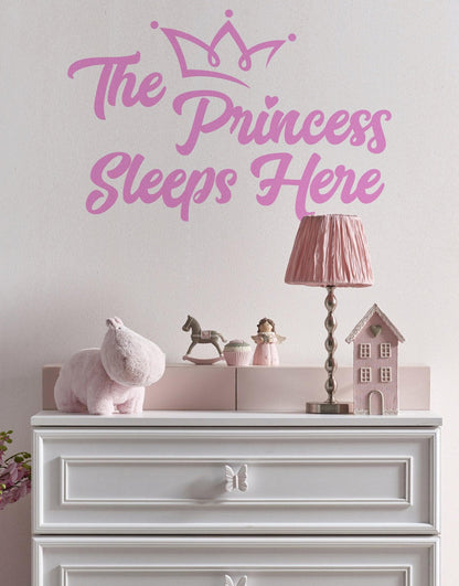 The Princess Sleeps Here Quote Wall Decal. #6254