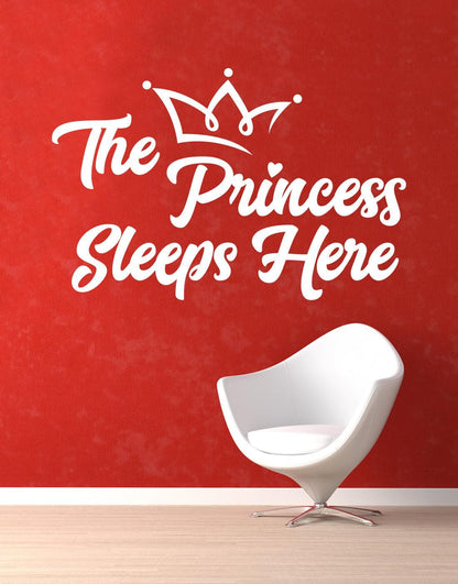 The Princess Sleeps Here Quote Wall Decal. #6254