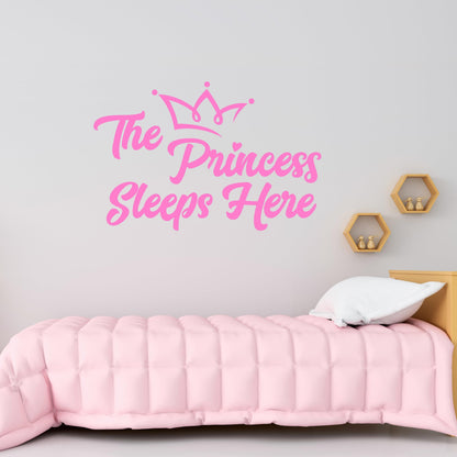 The Princess Sleeps Here Quote Wall Decal. #6254