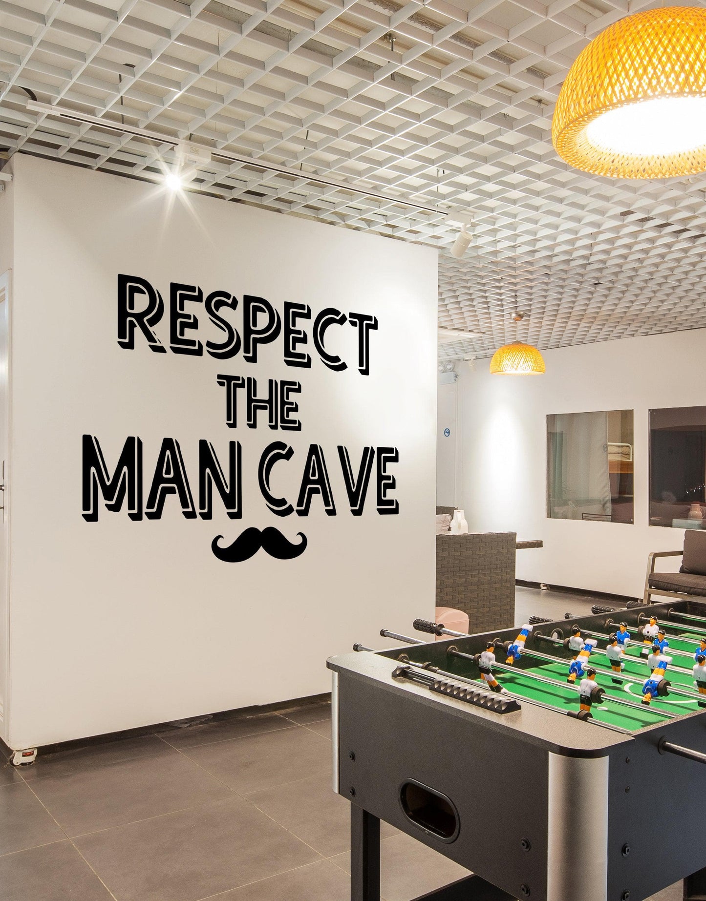 Respect the Man Cave Quote Vinyl Wall Decal #6255