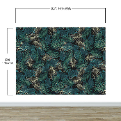 Tropical Palm Leave Pattern Peel and Stick Wall Mural. #6264