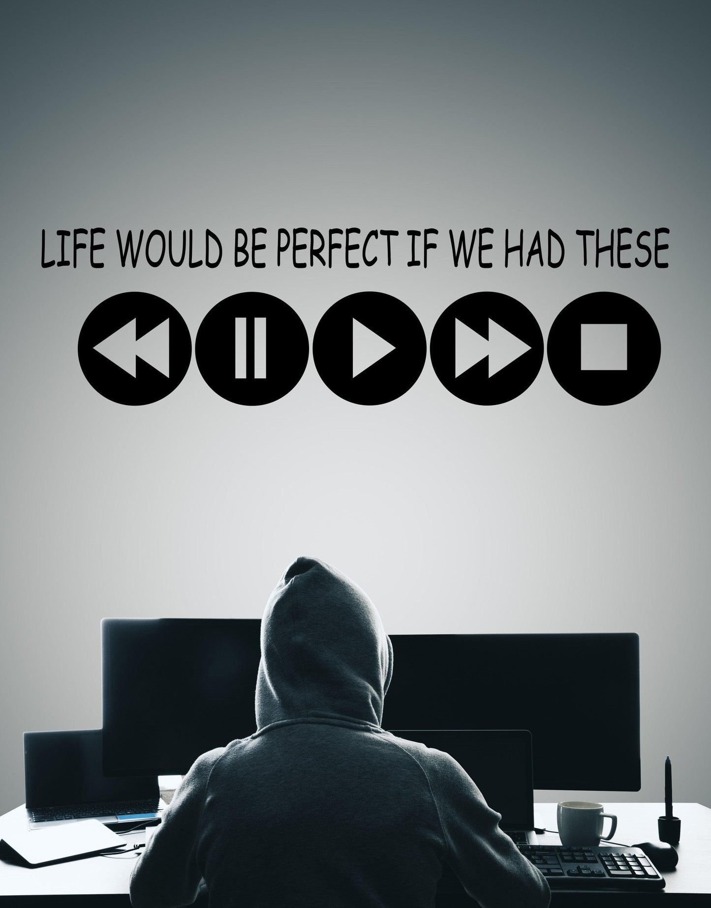 Life Would Be Perfect If We had These Quote Vinyl Wall Decal. Gamer Wall Decor. #6265