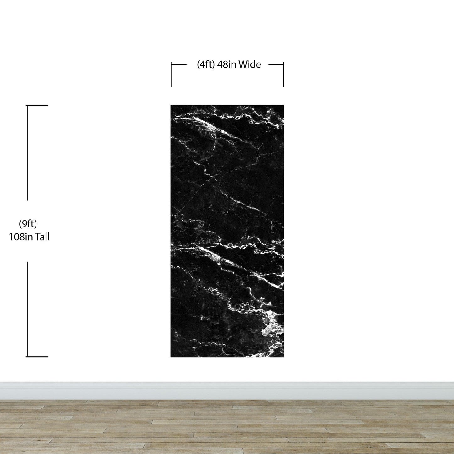 Black Marble Stone Granite Slate Peel and Stick Wallpaper | Removable Wall Mural #6274