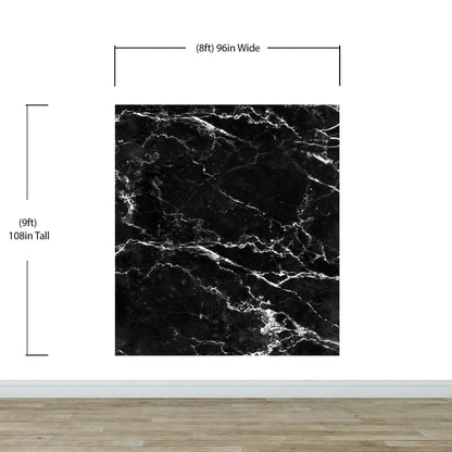 Black Marble Stone Granite Slate Peel and Stick Wallpaper | Removable Wall Mural #6274