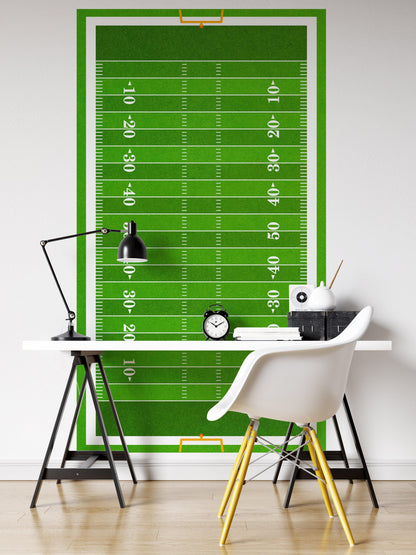 Football Field Wall Mural. 100 yard field with end zone large wall mural. #6276