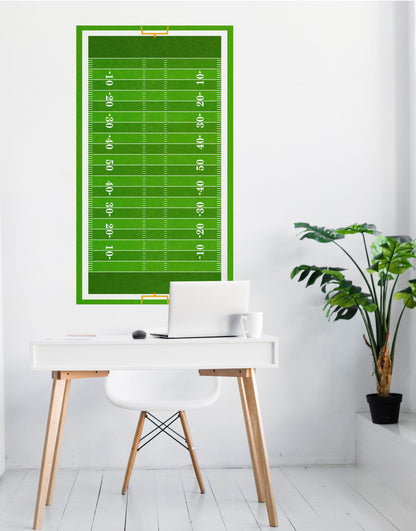 Football Field Wall Mural. 100 yard field with end zone large wall mural. #6276