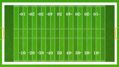 Football Field Wall Mural. 100 yard field with end zone large wall mural. #6276