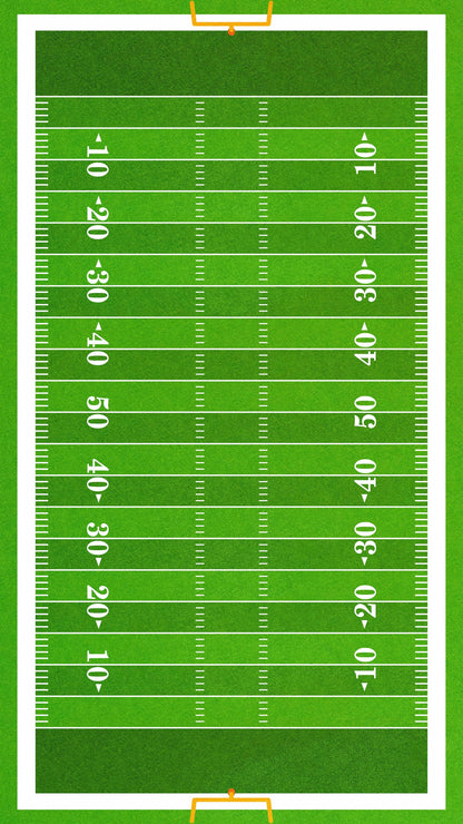 Football Field Wall Mural. 100 yard field with end zone large wall mural. #6276