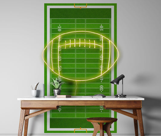 Football Field Wall Mural. 100 yard field with end zone large wall mural. #6276