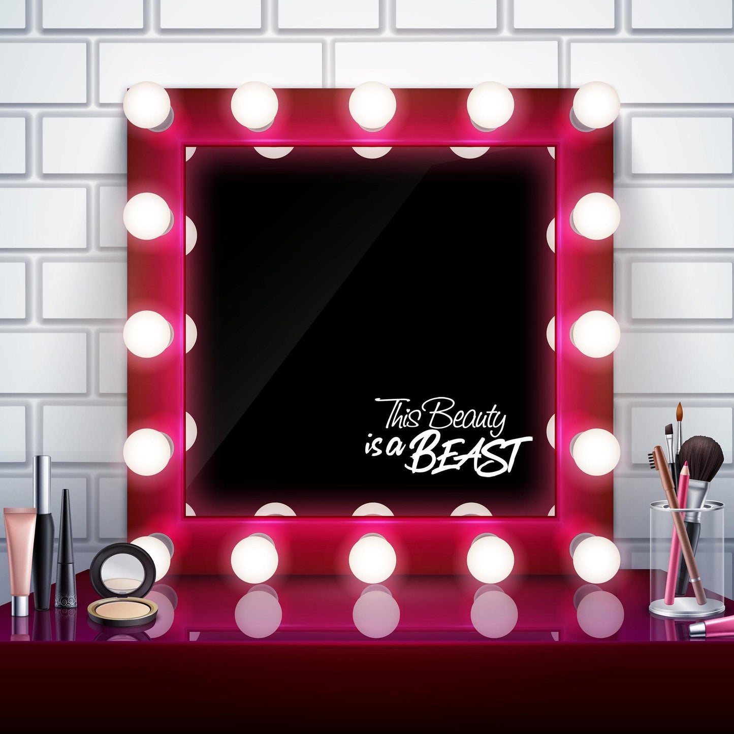 This Beauty is a Beast Motivational Self-Esteem Quote Vinyl Decal Sticker for Mirrors or Walls. Boost your Self-Confidence with Positive Thinking. #6280