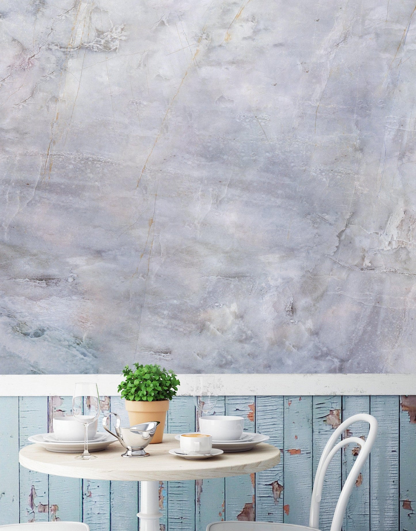 Natural Marble Stone Slate Peel and Stick Wall Mural. #6296