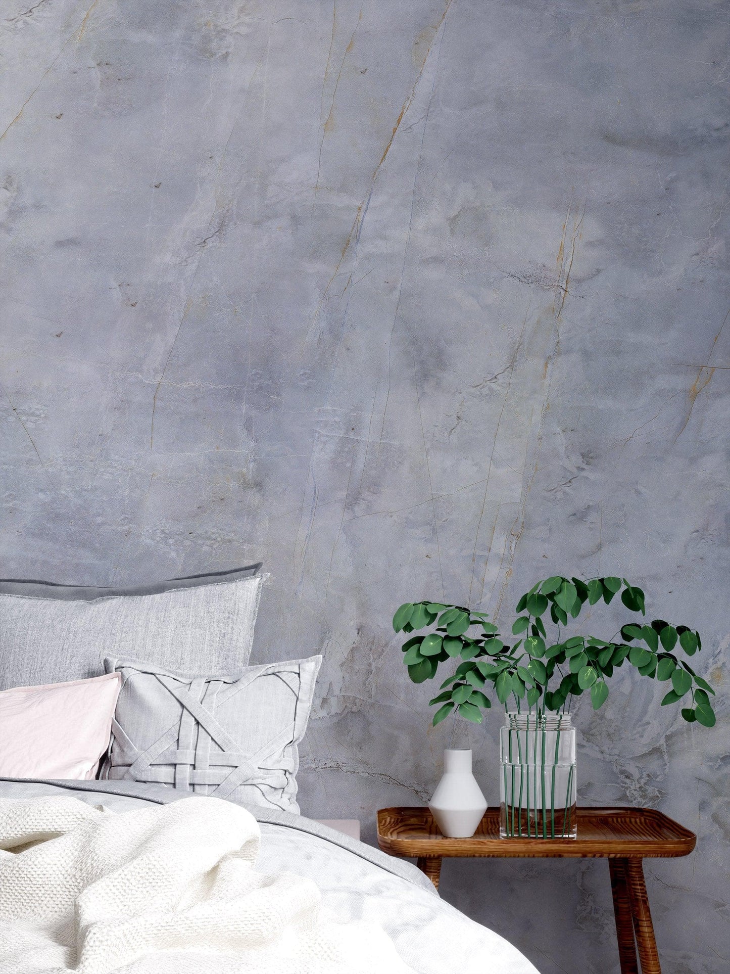 White Marble Stone Granite Slate Peel and Stick Wallpaper