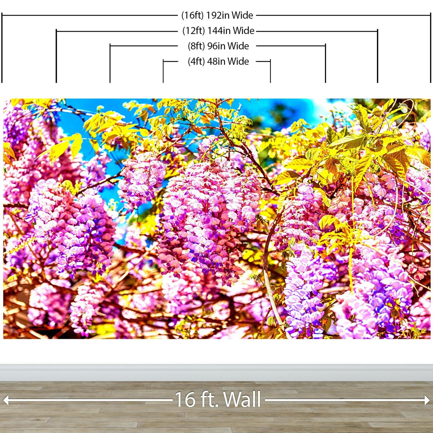 Colorful Purple Wisteria Flower Wall Mural. Peel and Stick Wallpaper. #6307