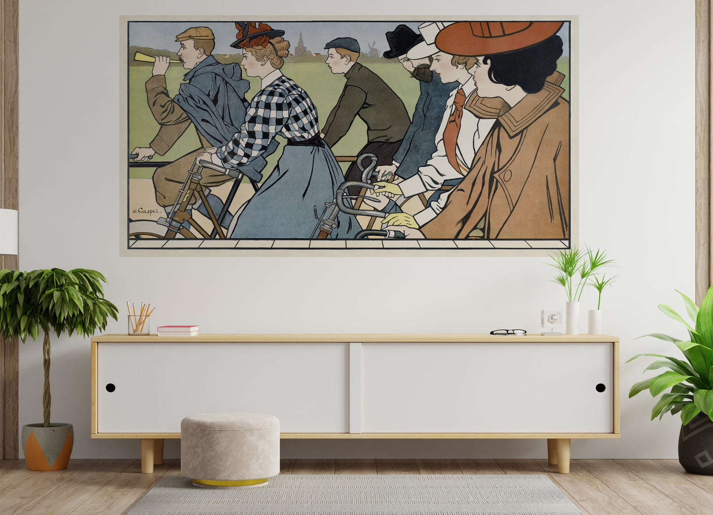 Vintage Hamers Rijwielen Bicycle Artwork Wall Mural. By Johann Georg Can Caspel. Peel and Stick Wallpaper. #6310