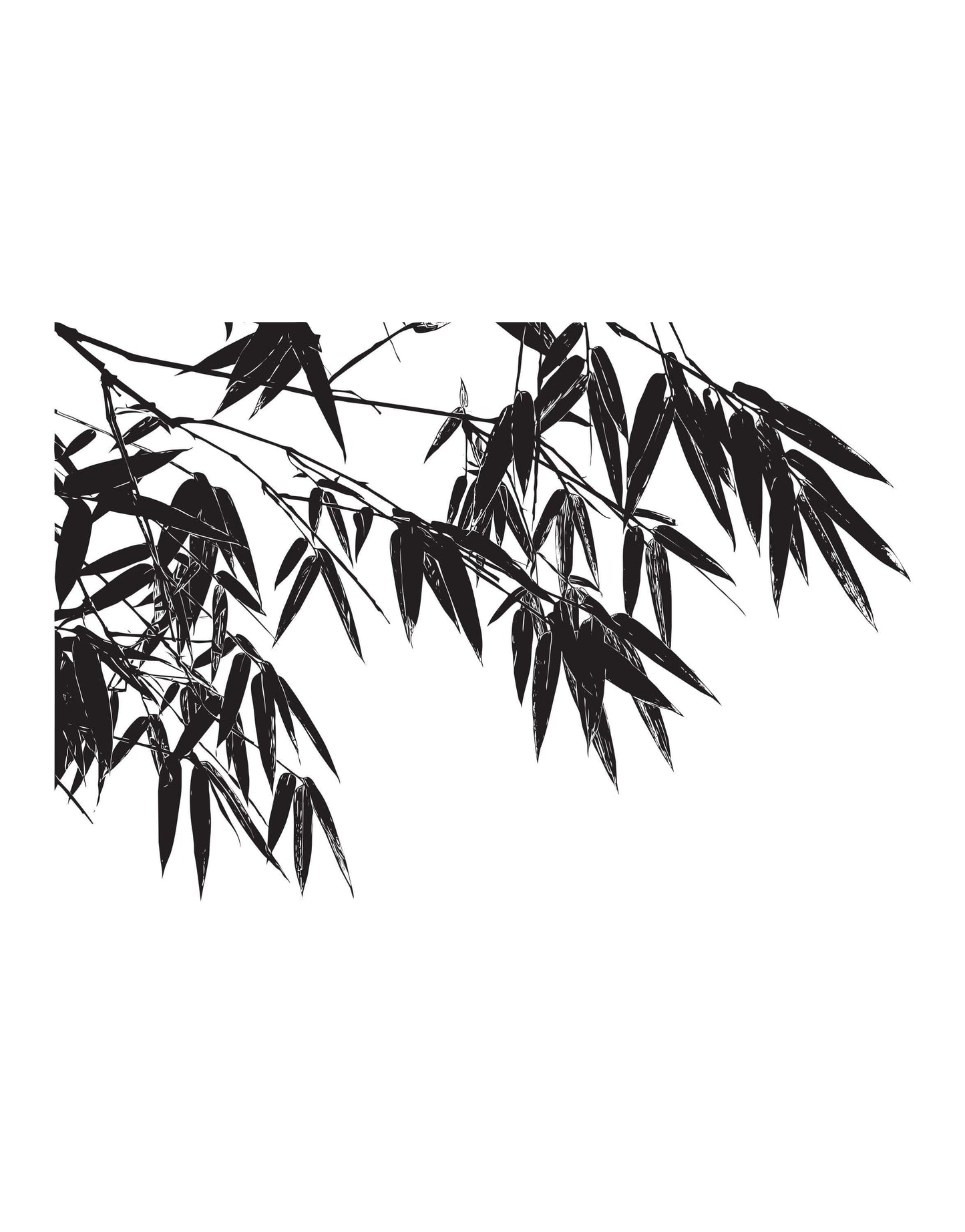 Chinese Bamboo Foliage Leaves Vinyl Wall Decal. #6313