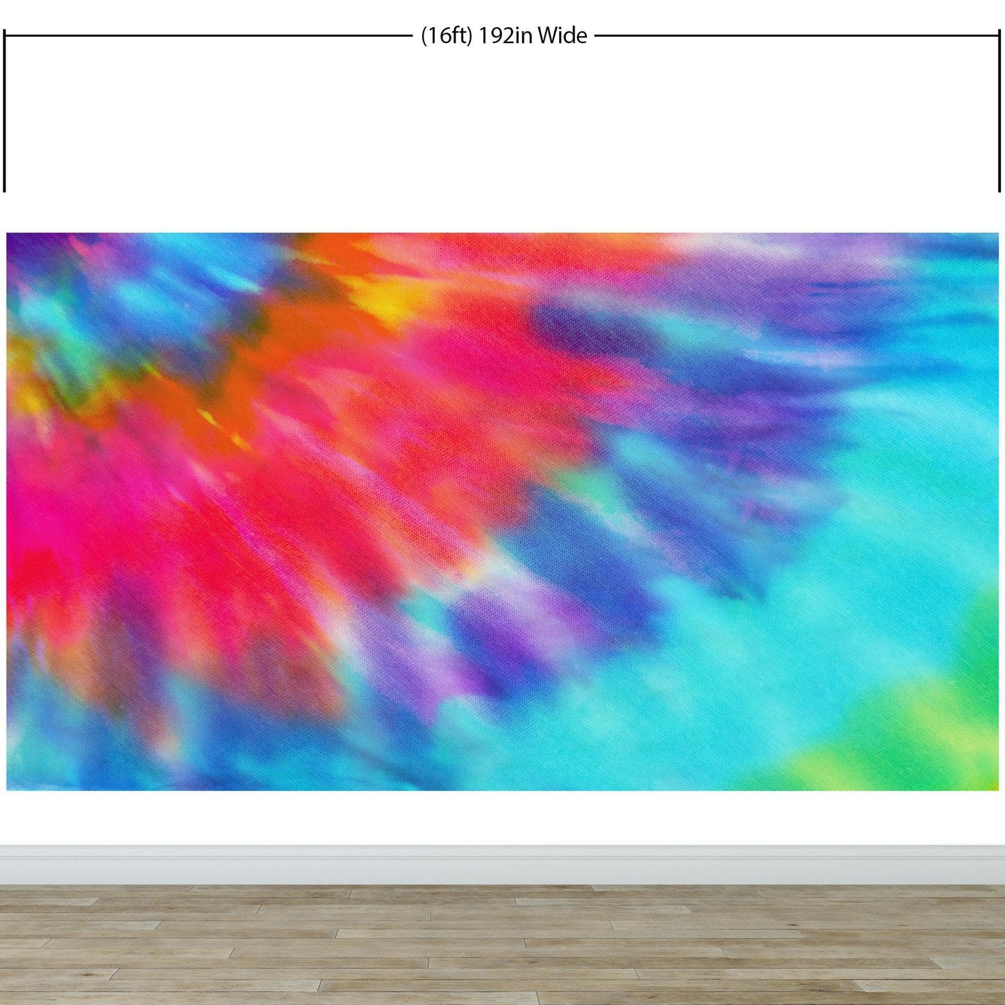 Colorful Tie-Dye Wall Mural Design. Peel and Sticker Wallpaper. #6327