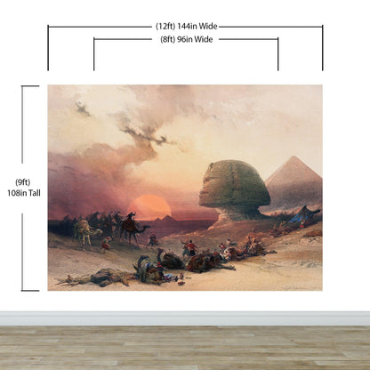 Ancient Egypt Pyramids Wall Mural. Approach of the Simoom Desert of Gizeh illustration by David Roberts. #6343