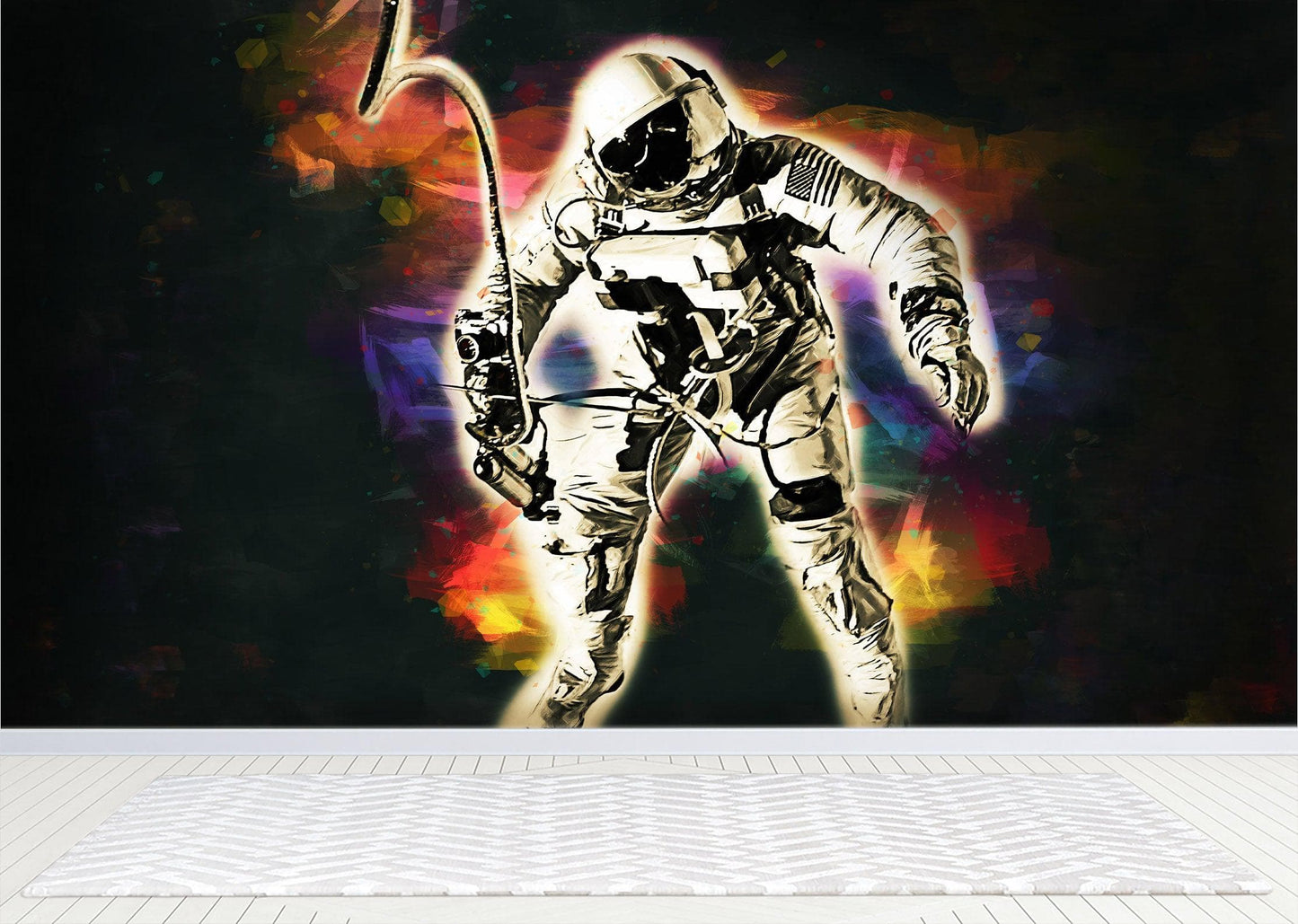 Astronaut Flowing in Space Wall Mural. NASA photo of Astronaut Edward H. White II in space. Peel and Stick Wallpaper. #6359