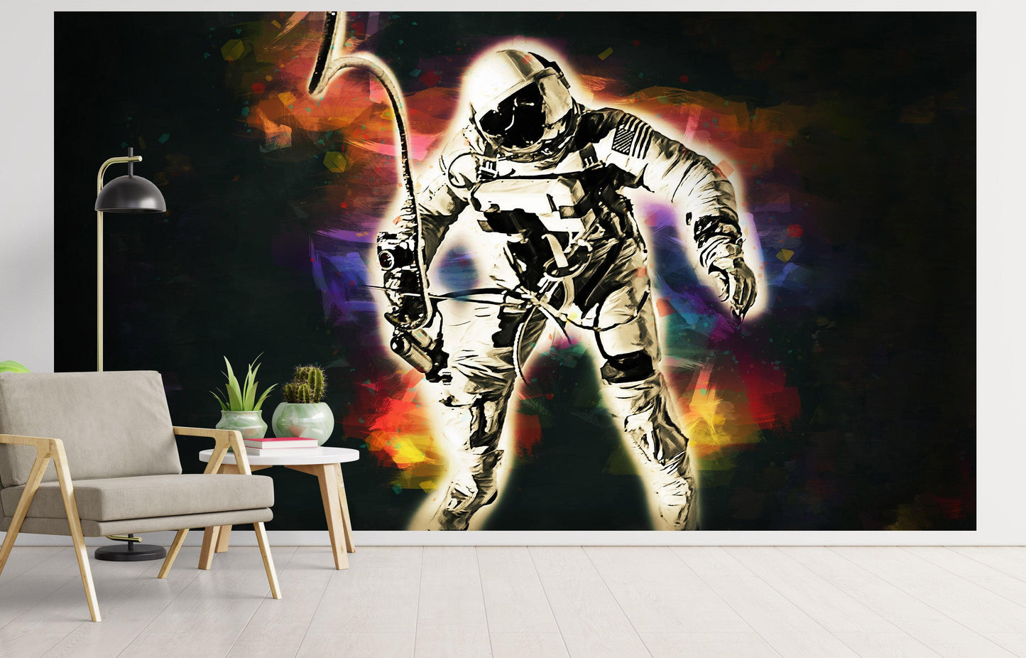 Astronaut Flowing in Space Wall Mural. NASA photo of Astronaut Edward H. White II in space. Peel and Stick Wallpaper. #6359