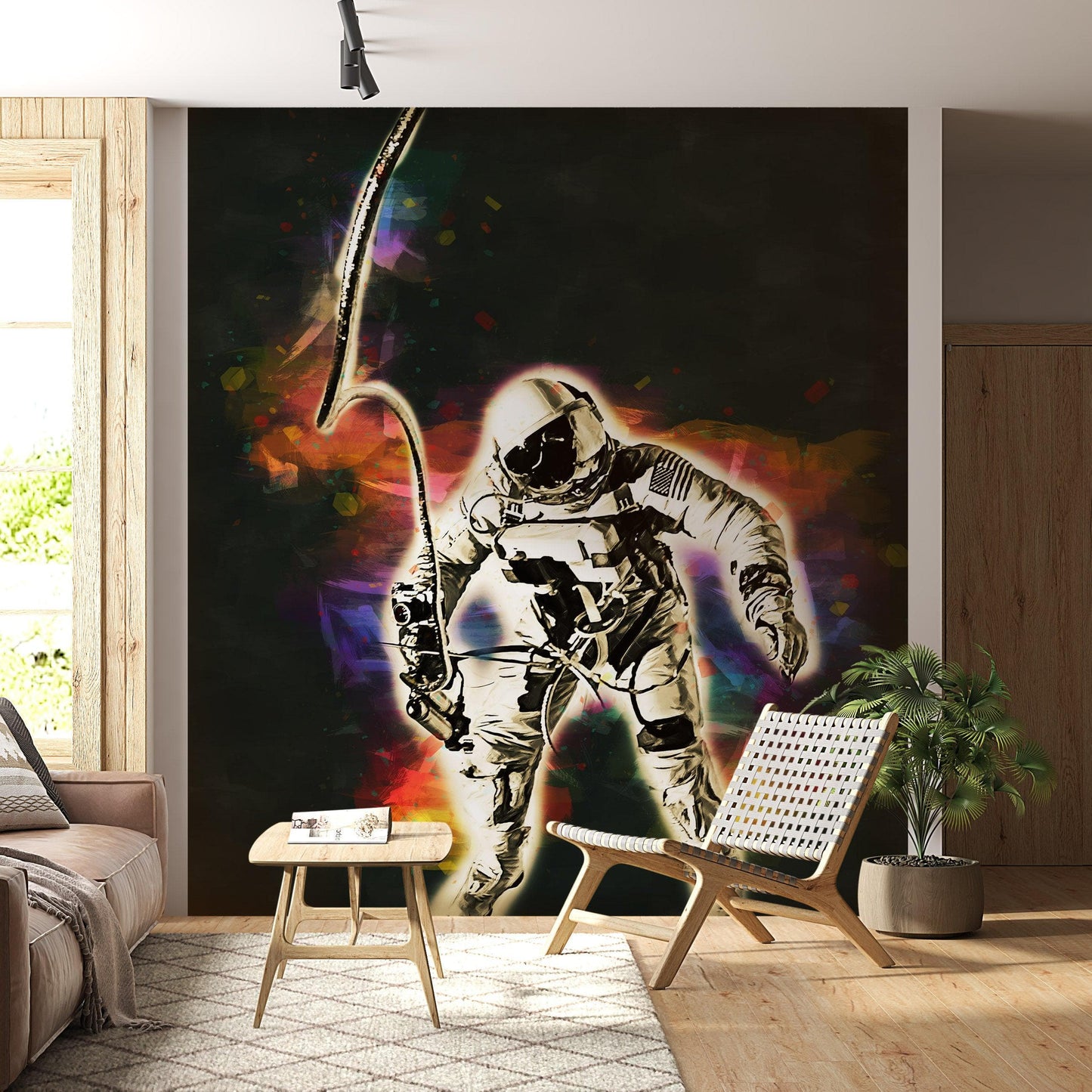 Astronaut Flowing in Space Wall Mural. NASA photo of Astronaut Edward H. White II in space. Peel and Stick Wallpaper. #6359