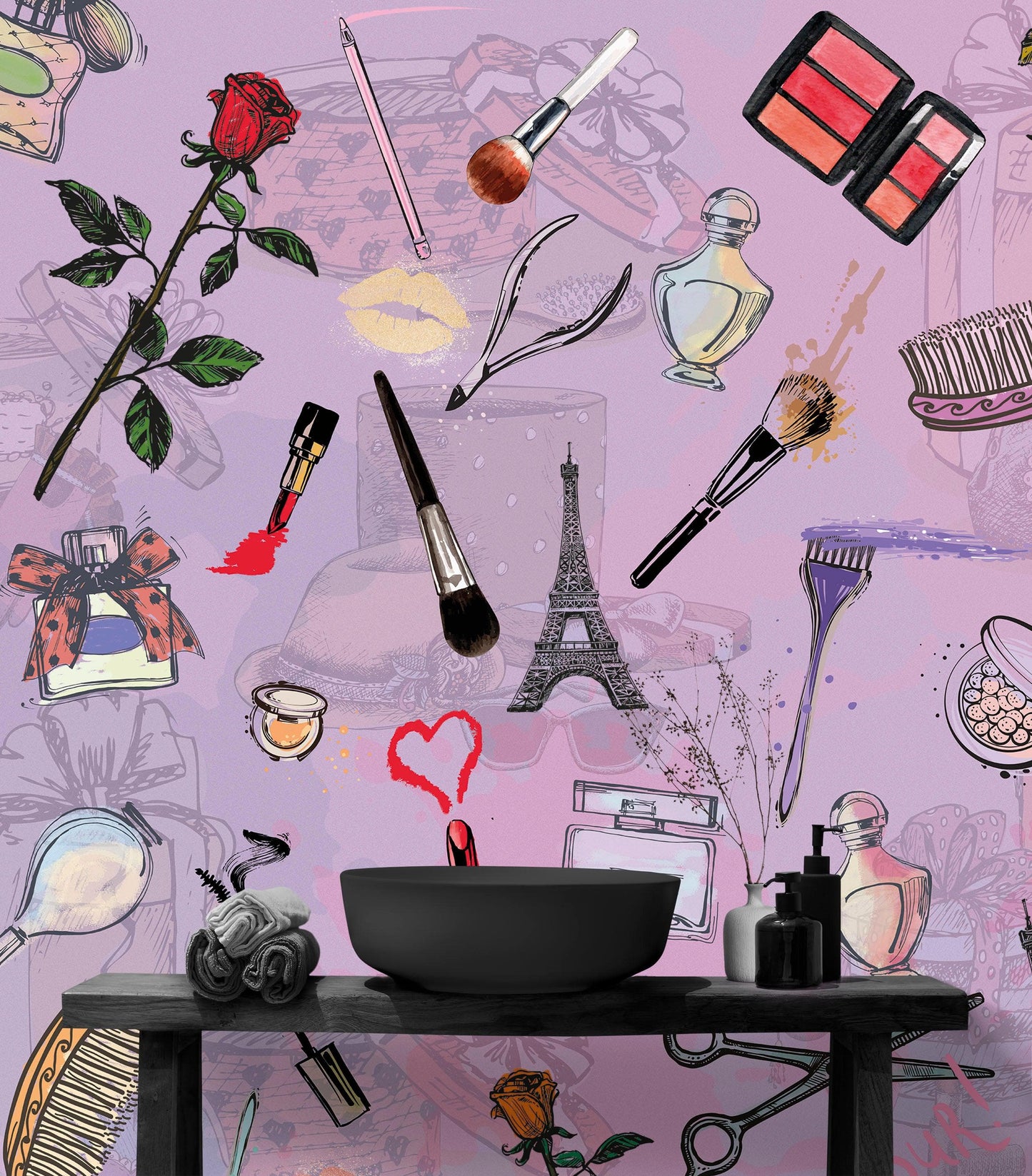 Fashionable Makeup Cosmetic Beauty Room Decor Wall Mural. #6362