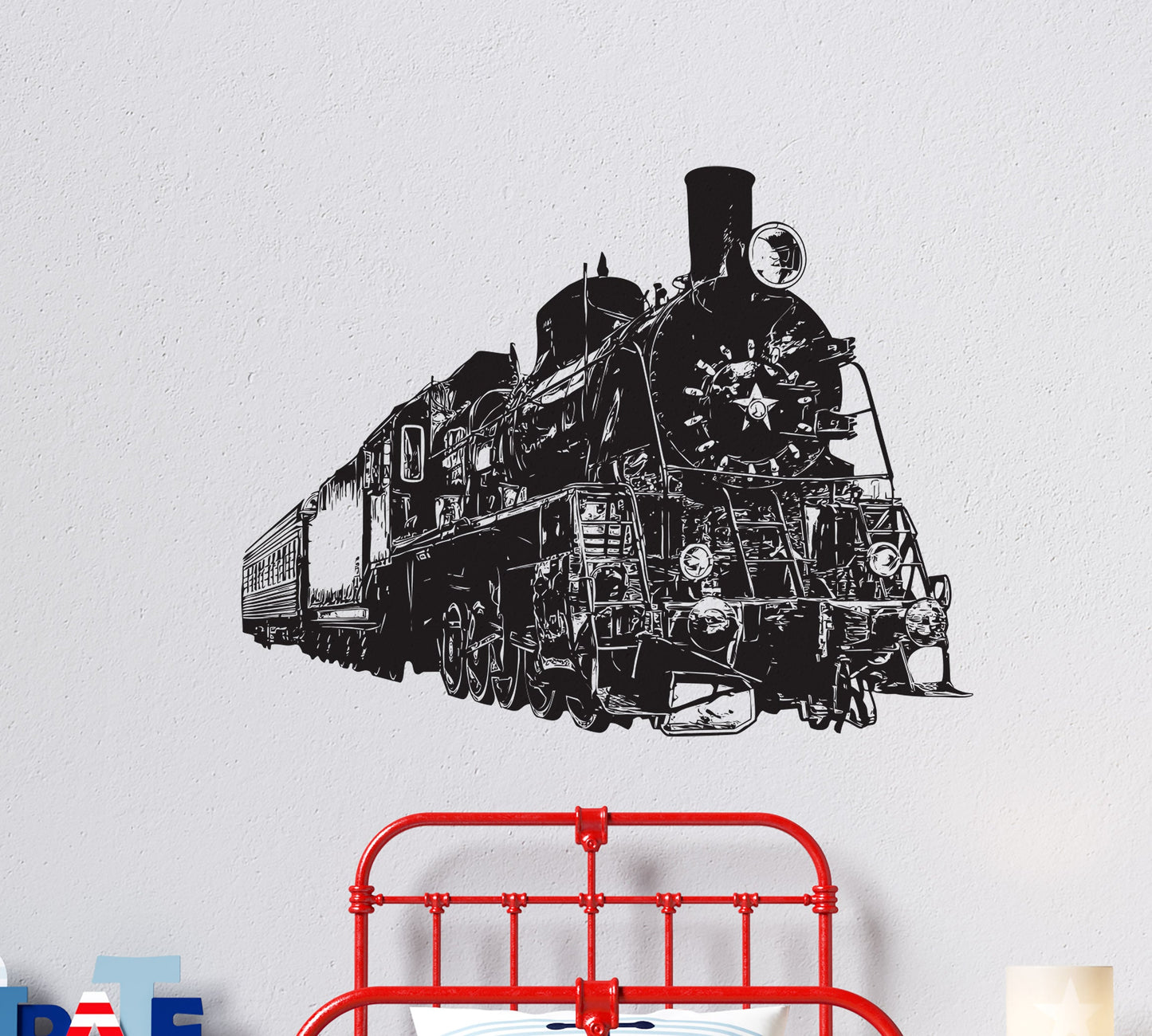 Vintage Steam Engine Train Wall Decal. #6375