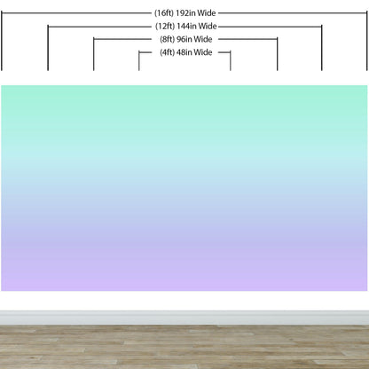 Pastel Color Wall Mural. Turquoise to Plum Purple Gradient Color Blend Design Wallpaper. #6385