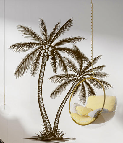 Coconut Tree Wall Decal Sticker. Beach Theme Decor. #6386