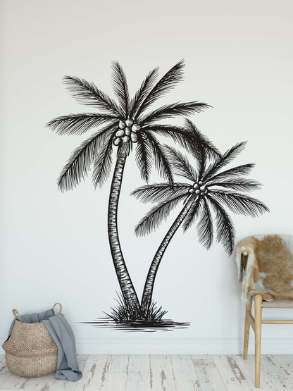 Coconut Tree Wall Decal Sticker. Beach Theme Decor. #6386