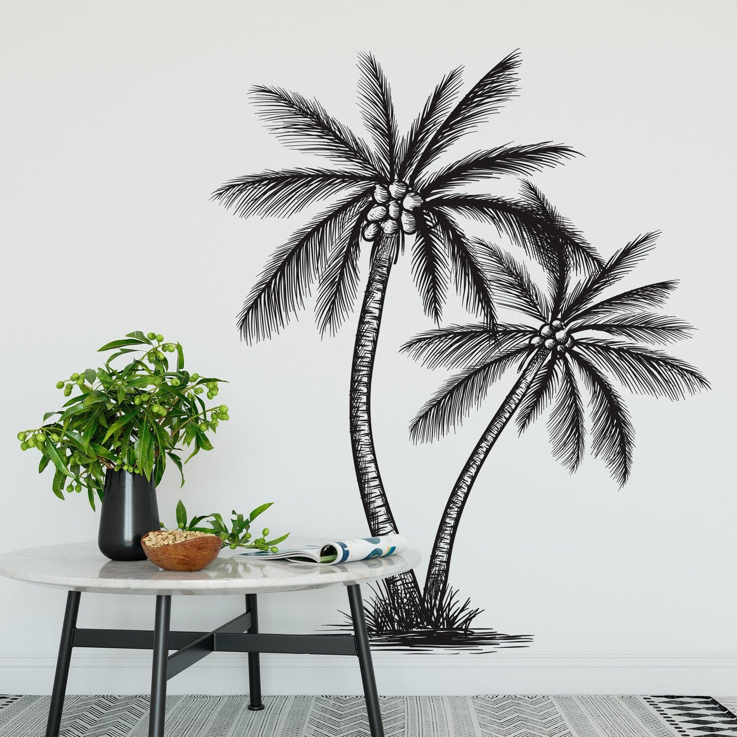 Coconut Tree Wall Decal Sticker. Beach Theme Decor. #6386